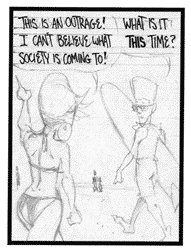 Typical pencil stage. This is an unpublished panel from the transitional period post-LFS and pre-Cool Jerk (hence the hand-lettered dialogue).